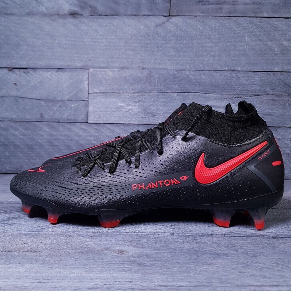 NIKE Phantom GT Elite DF FG Soccer Cleats Mens 12 Black Red‎ Bred